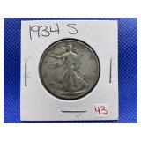 1934 S WALKING LIBERTY HALF DOLLAR