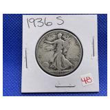 1936 S WALKING LIBERTY HALF DOLLAR