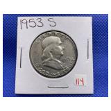1953 S FRANKLIN HALF DOLLAR
