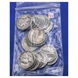 LOT OF 20 ASSORTED DATE SILVER DIMES