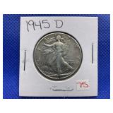 1945 D WALKING LIBERTY HALF DOLLAR