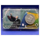 1957 FRANKLIN HALF DOLLAR IN LITTLETON HOLDER