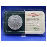 2002 AMERICAN SILVER EAGLE IN LITTLETON HOLDER -