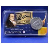 1954 FRANKLIN HALF DOLLAR IN LITTLETON HOLDER