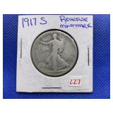 1917 S WALKING LIBERTY HALF DOLLAR - REVERSE