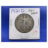 1921 D WALKING LIBERTY HALF DOLLAR
