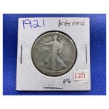 1921 WALKING LIBERTY HALF DOLLAR - KEY DATE
