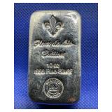 10 OZ. FLEUR DE LIS .999 FINE SILVER BAR