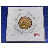 1925 2 1/2 DOLLAR INDIAN HEAD GOLD COIN