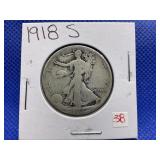 1918 S WALKING LIBERTY HALF DOLLAR