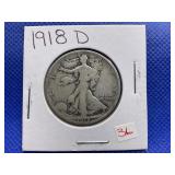 1918 D WALKING LIBERTY HALF DOLLAR