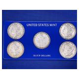 UNITED STATES MINT 5 PC. MORGAN SILVER DOLLAR SET-