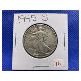 1945 S WALKING LIBERTY HALF DOLLAR
