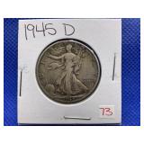 1945 D WALKING LIBERTY HALF DOLLAR
