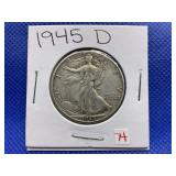 1945 D WALKING LIBERTY HALF DOLLAR