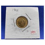 1902 2 1/2 DOLLAR LIBERTY GOLD COIN