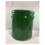 4 GALLON PAINTED PRIMITIVE STONEWARE CROCK
