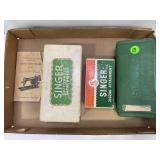 VINTAGE SINGER SEWING MACHINE ATTACHMENTS & BOOKS