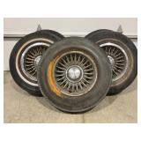 SET OF 5 - 14" 5 LUG RIMS WITH GOODYEAR G70-14