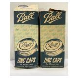 LOT OF 24 BALL ZINC MASON JAR LIDS IN ORIGINAL BOX