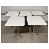 LOT OF 5 SMALL CAFE STYLE PEDISTAL TABLES - 28" X