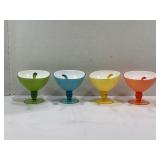 MID CENTURY MODERN PEDASTAL SHERBERT CUPS W/