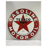 TEXACO GASOLINE MOTOR OIL 18" METAL ROUND SIGN