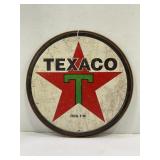 TEXACO 11 3/4" ROUND METAL SIGN