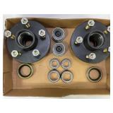 LOT OF 2 NEW TRAILER HUBS WITH BEARINGS - 5 BOLT
