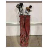 VINTAGE GOLF CLUBS W/ GOLF BAG - HOGAN WOODS &