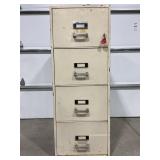 YORK 4 DRAWER FIRE PROOF FILING CABINET - 20" X