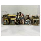 LOT OF 5 WOODEN BIRDHOUSES