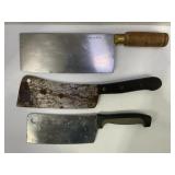 LOT OF 3 MEAT CLEAVORS