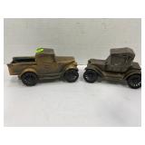 LOT OF 2 METAL COIN BANK TRUCKS - INDIANA BANK