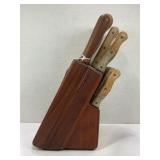 16 PIECE CARVEL HALL KITCHEN KNIFE SET WITH WOOD