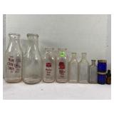 MIAMI COUNTY DAIRY QT MILK BOTTLES, MEADOW GOLD