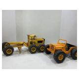 LOT OF 2 VINTAGE METAL TONKA TOYS - ROAD GRADER &