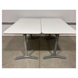 LOT OF 2 CAFE STYLE TABLES - 51" X 28" X 29" TALL