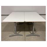 LOT OF 2 CAFE STYLE TABLES - 51" X 28" X 29" TALL