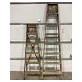 LOT OF 2 WOOD STEPLADDERS - 6