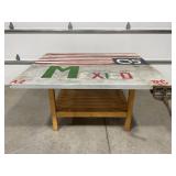 HEAVY DUTY WOOD TOP TABLE WITH VISE - 64" X 54" X