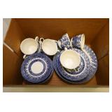 ROYAL WESSEX BLUE WILLOW CHINA SET - MADE IN