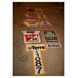 LOT OF 7 PLASTIC CORRUGATED SEED FIELD SIGNS