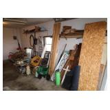 CONTENTS OF GARAGE - VARIOUS WOOD PIECES,