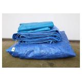 LOT OF BLUE OUTDOOR TARPS