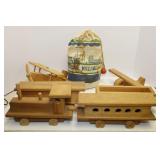 LARGE LOT OF VINTAGE WOODEN TOYS - PLAYSKOOL