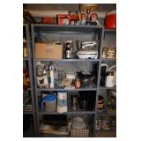 METAL GARAGE SHELVING WITH CONTENTS - RAGGADY ANN