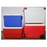 LOT OF 4 COOLERS - COLEMAN, IGLOO, BASIC -
