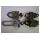 4 PADLOCKS WITH KEYS - EAGLE, SLAYMAKER, AND