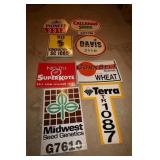 LOT OF 8 PLASTIC CORRUGATED SEED FIELD SIGNS